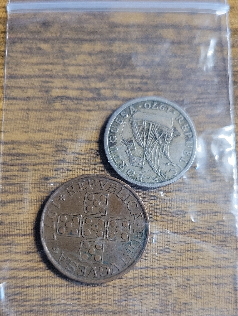 Vintage Portuguese Coins - Copper & Silver Tones